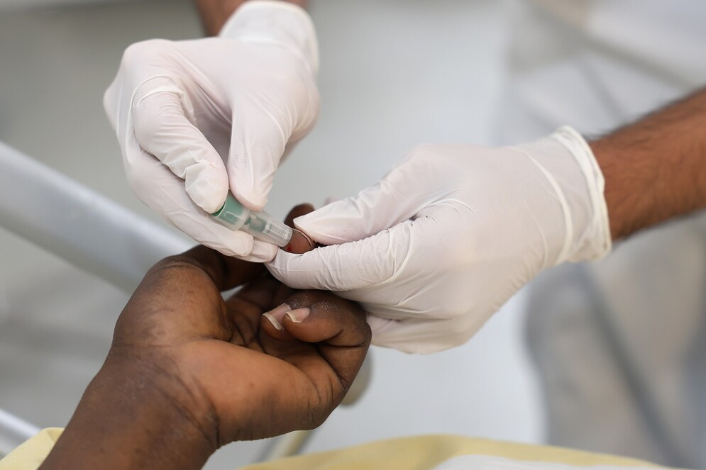 Detailaufnahme von Versorgung einer Hand